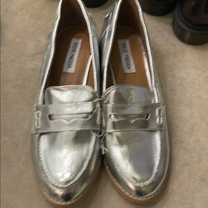 Steve Madden Silver Loafers